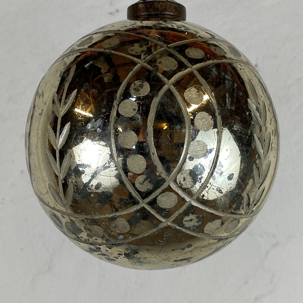 Weihnachtskugel antiksilber 10 cm