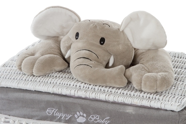 Wäschekorbset Happy Elefant, 5tlg., weiß/gr
