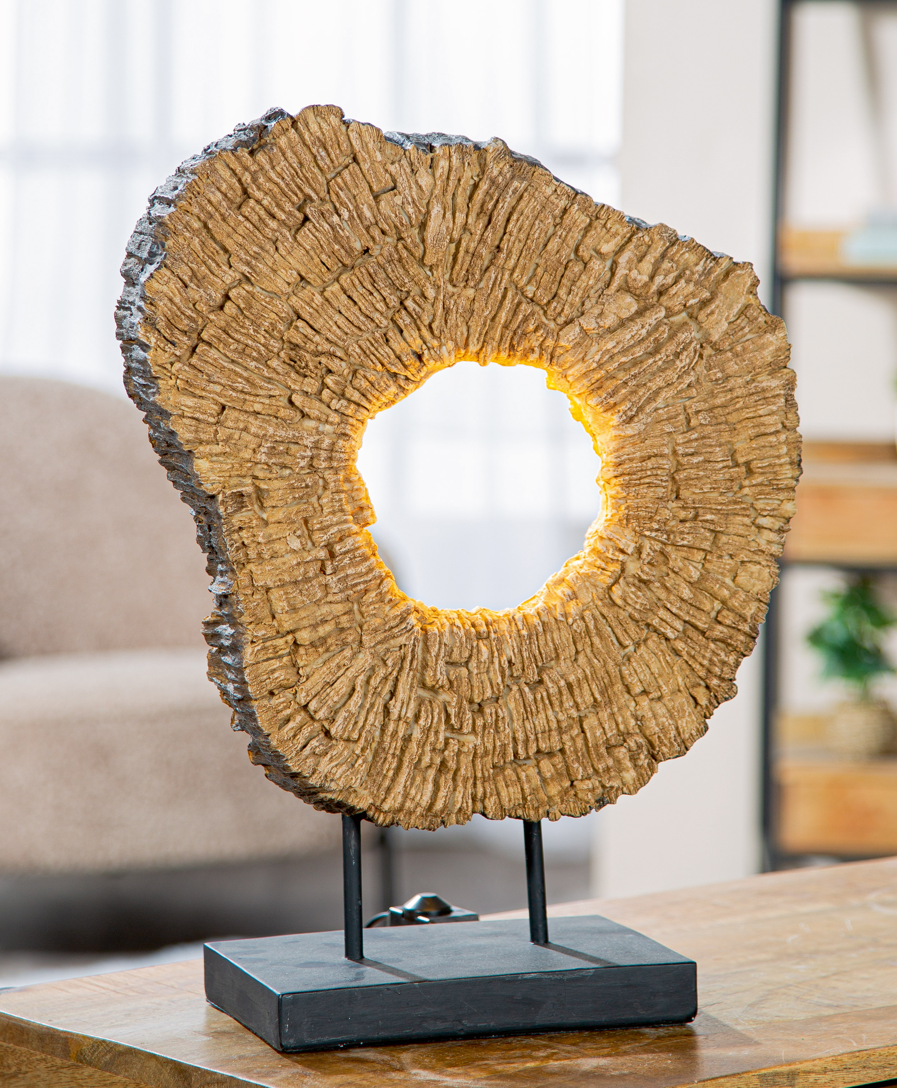 Tischleuchte „Wood Art“ – Design in Holzoptik mit LED