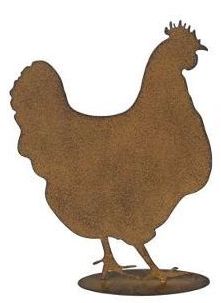 Dekofigur „Huhn“ aus Eisen – Rostoptik (Modell 1)