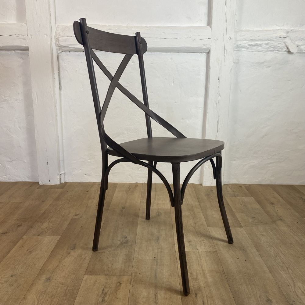Metallstuhl "LARA BROWN" / VINTAGELOOK patiniert 