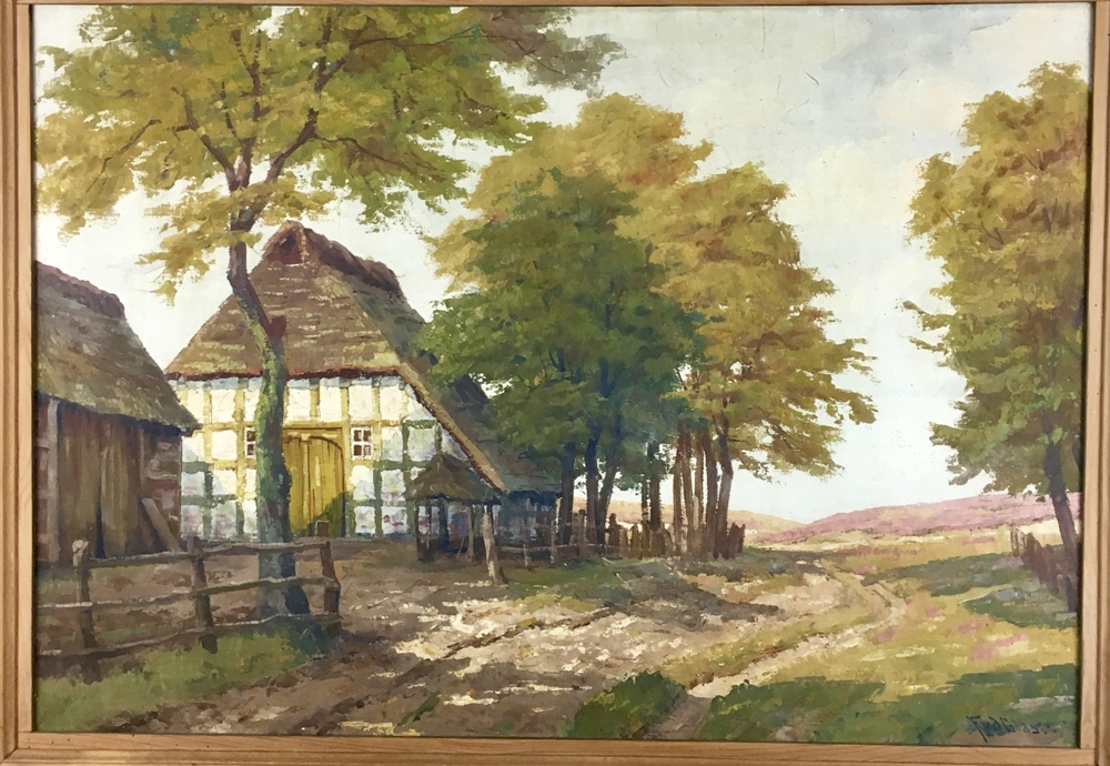 Landschaft mit Fachwerkhaus / Franz van der Glas (1878 - 1964)