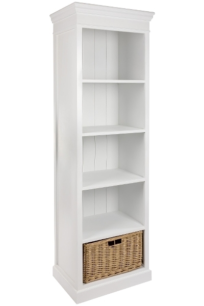 Bücherregal Bretagne, mit Rattankorb
