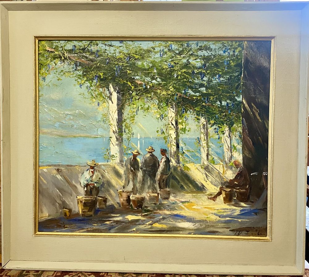 Gemälde " Menschen am Wasser / M. Iühn 