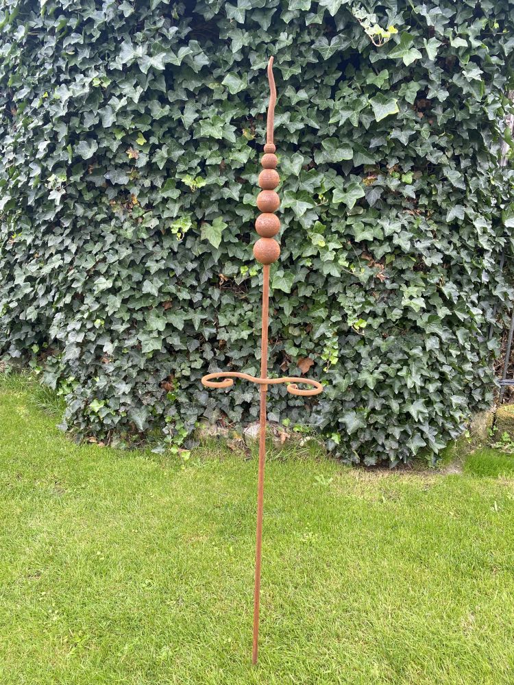 Gartenstecker / Pflanzstab / Gartenstab Kugelspitze/ mit Halter für Blumentöpfe 