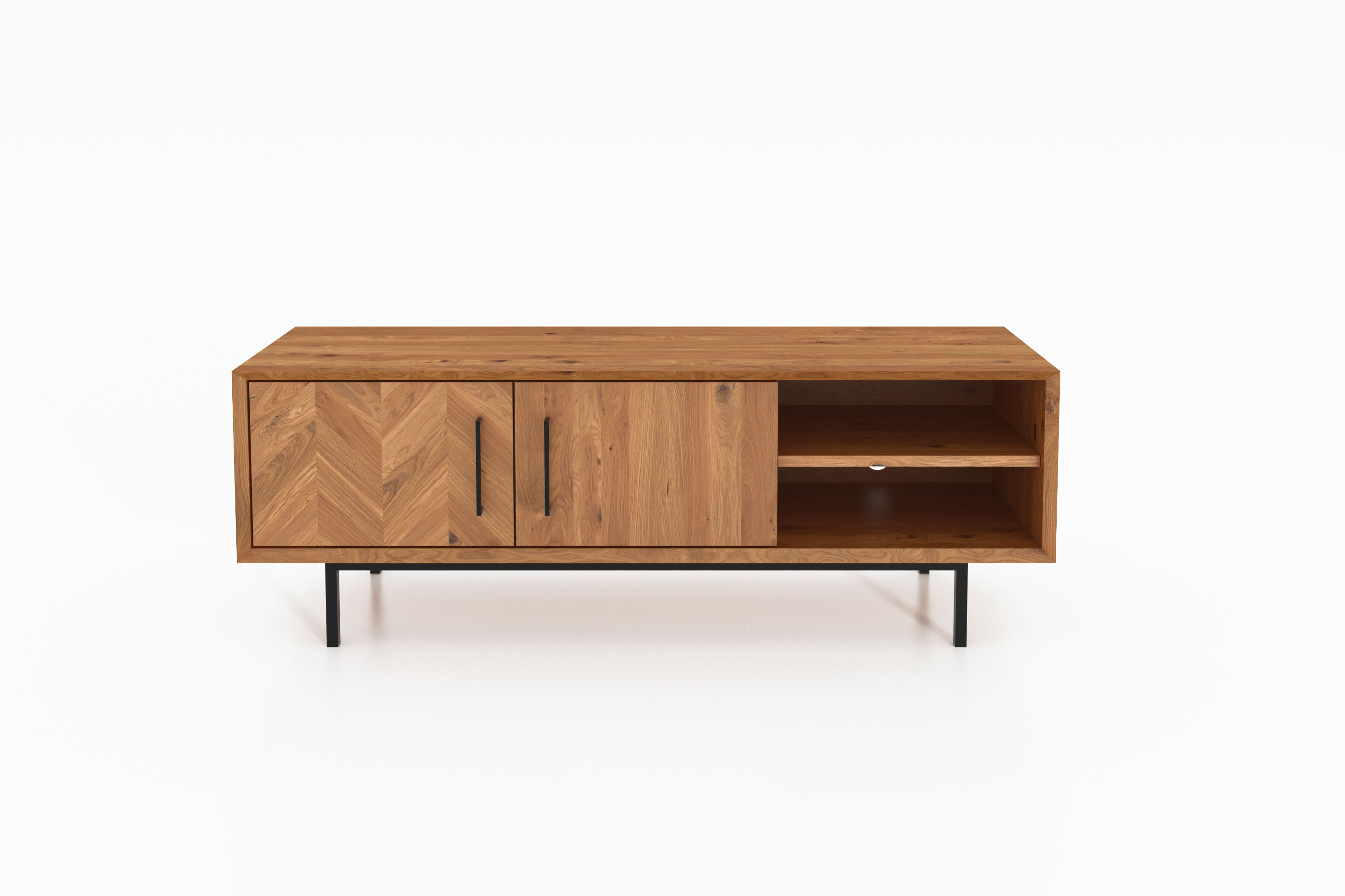 flaches Sideboard - Fernsehunterschrank  144 cm breit / Abies 2711