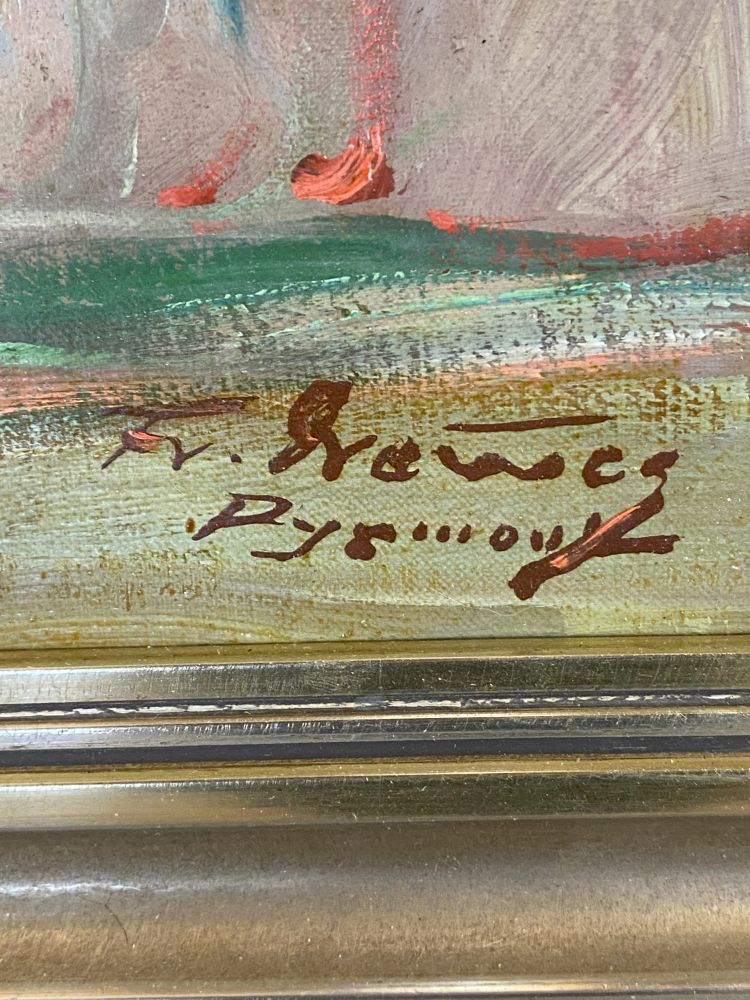 Öl-Gemälde Blumen in Vase / Fr. Drewes Pyrmond ?