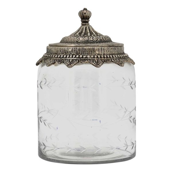Glas - Bonboniere Iride, Glas/Metall, 14,5x14,5x22 cm ANTIKLOOK