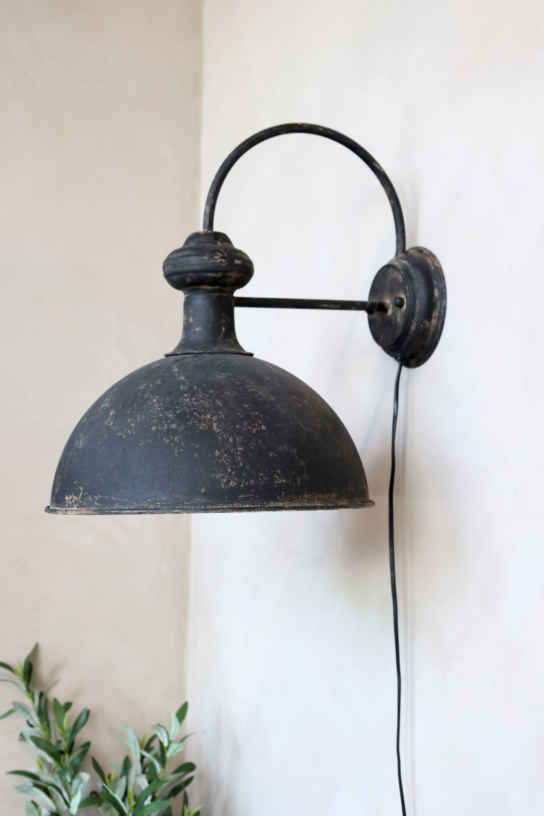 Factory Lampe für Wand Chic Antique / großer Metallschirm