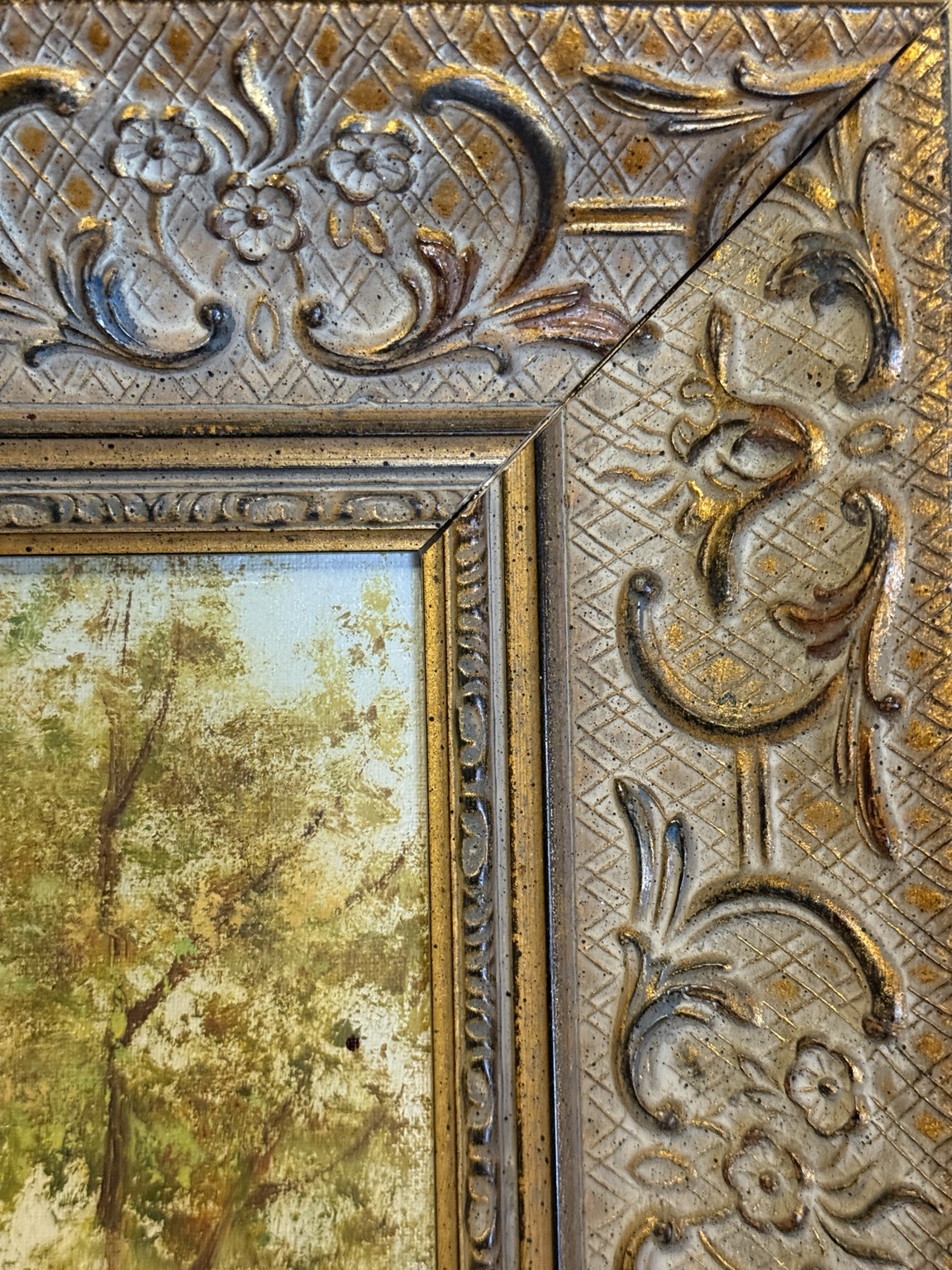 Altes Ölgemälde „Im Wald“ – Waldlandschaft mit Bach | signiert | gerahmt