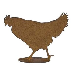 Dekofigur „Huhn“ aus Eisen – Rostoptik (Modell 3)