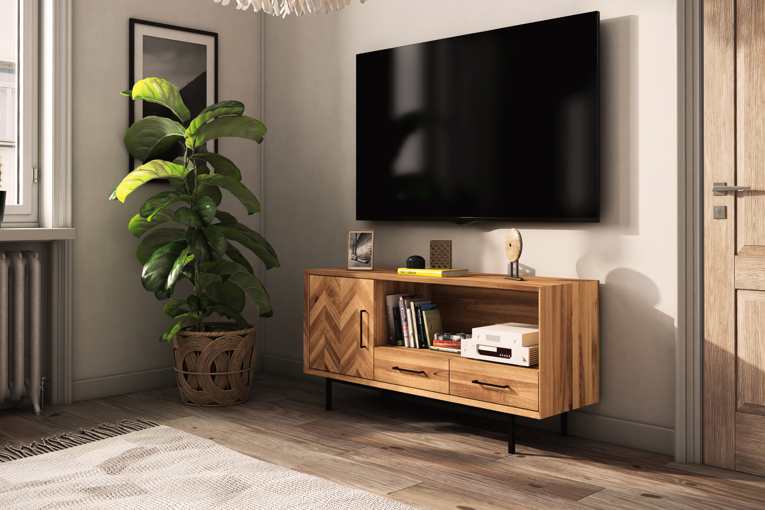 Sideboard 1 Tür & 2 Schubladen / Abies 2724