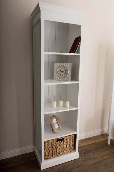 Bücherregal Bretagne, mit Rattankorb