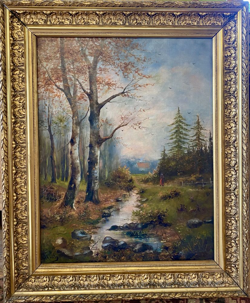antikes Gemälde von Ferdinand Ernst Lintz (1833-1909)