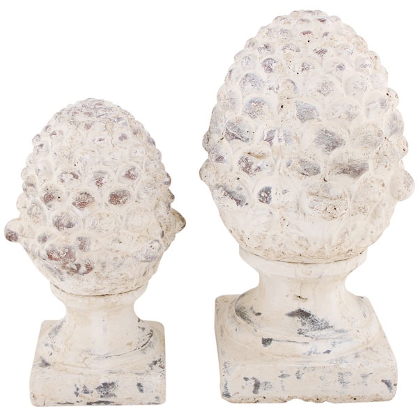 Zapfen Valo, creme/weiß, 21x19,5x35,5 cm Zement