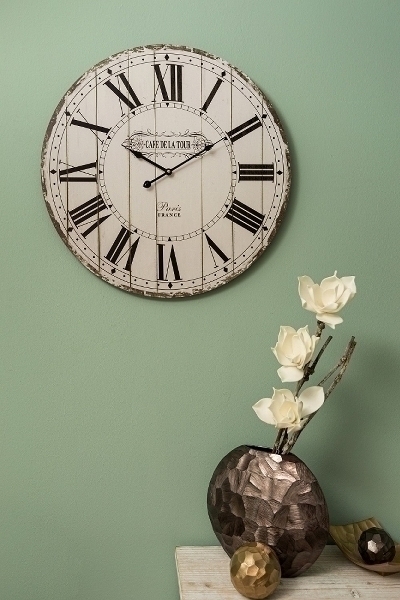 Wanduhr  Cafe de la tour, aus Holz