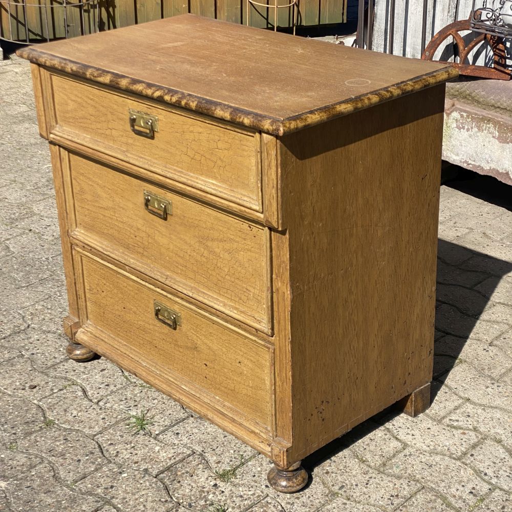 antike Kommode / 3 Schubladen/ Weichholz / unrestauriert / um 1890
