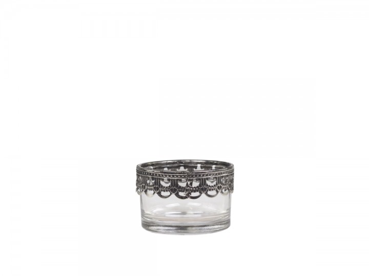 Teelichthalter "Grasso" Glas / Metall