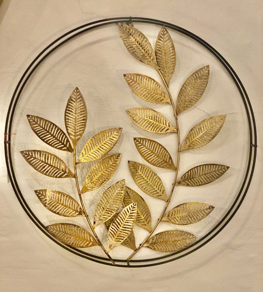 Wanddekoration Wandbild Blattwerk Novey schwarz/gold / Metall