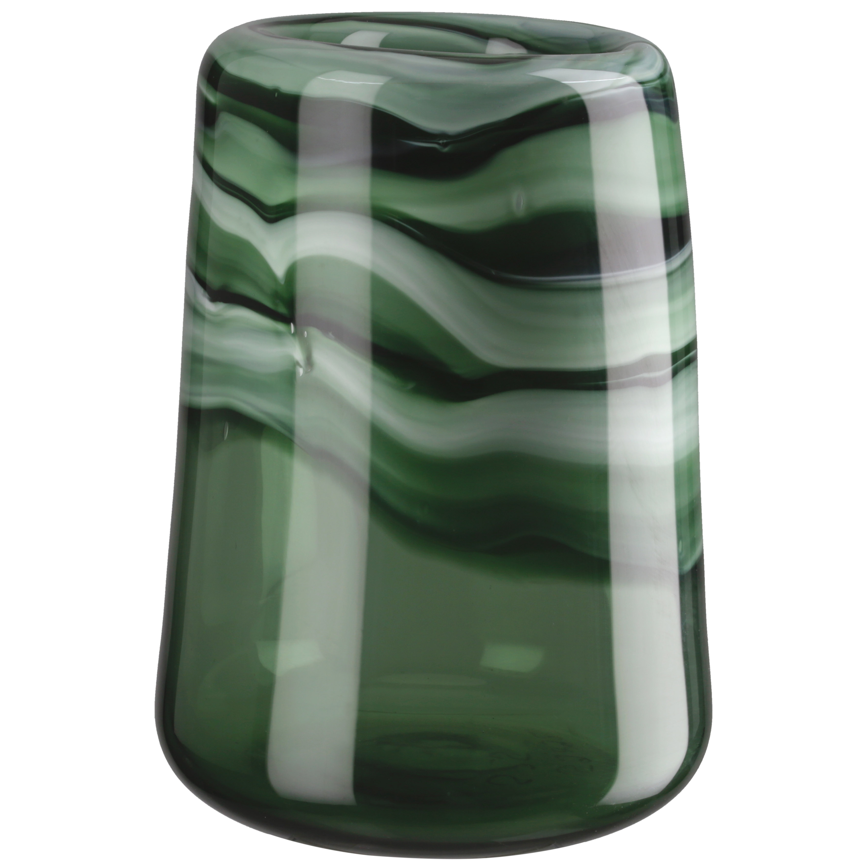 Design-Vase „Verde Eleganza“ – Handgefertigte Glas-Kunst in Grün