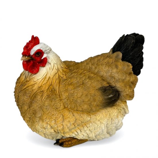 Dekofigur „Landhaus Henne Natur“ – 26 cm