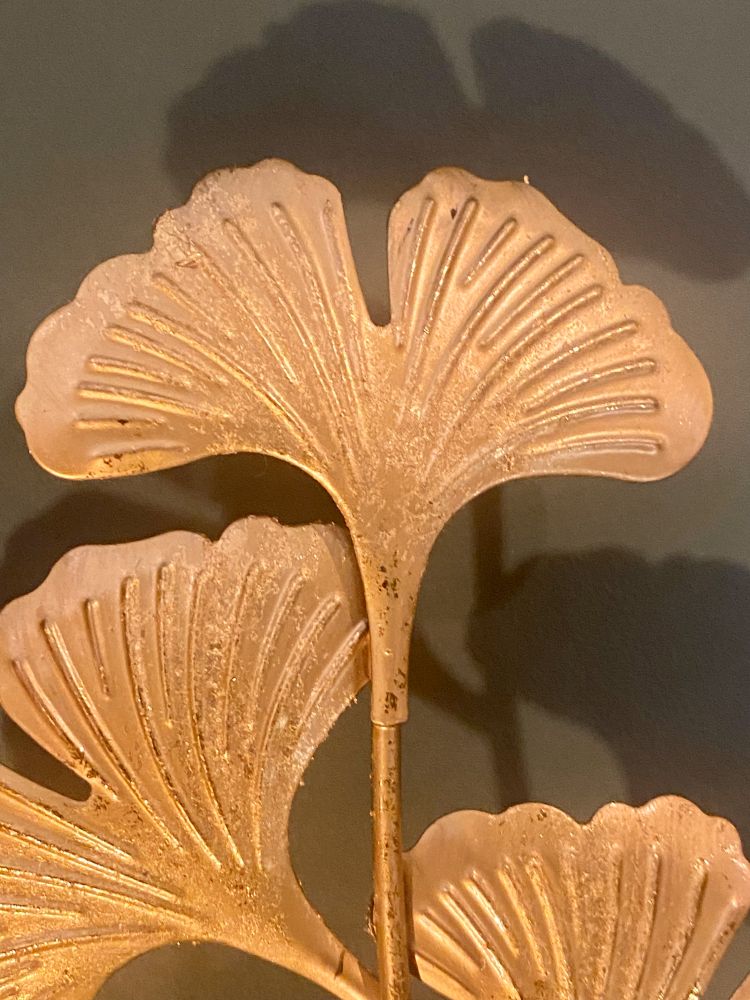 Wanddekoration Wandbild Ginkgoblatt Novey schwarz/gold / Metall