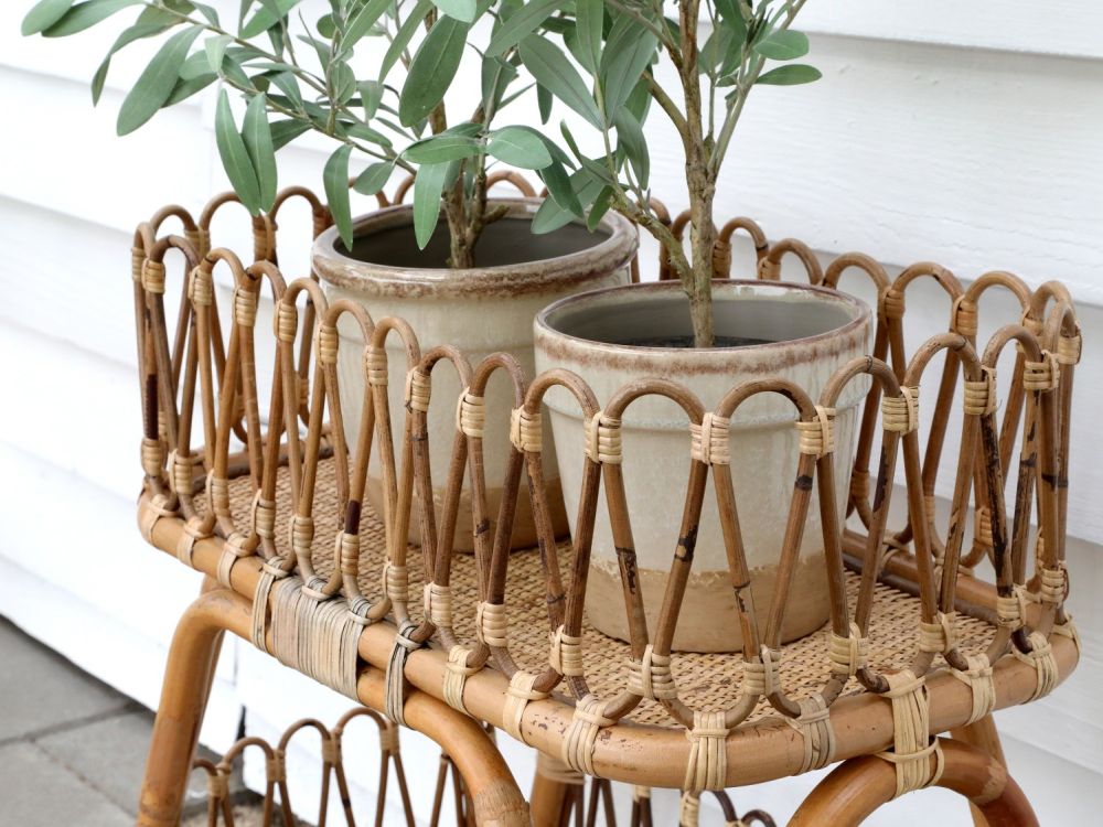 Tisch - Blumentisch aus Geflecht / Chic Antique