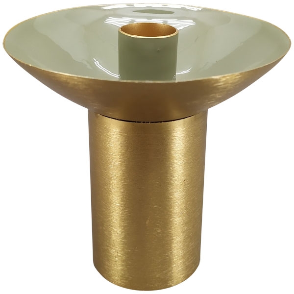 Glamour Light – Kerzenhalter Oliv-Gold 11x11x10
