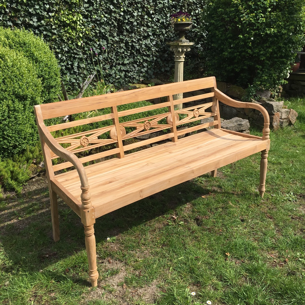 Bank ELEGANCE aus Teakholz / B- 145 cm