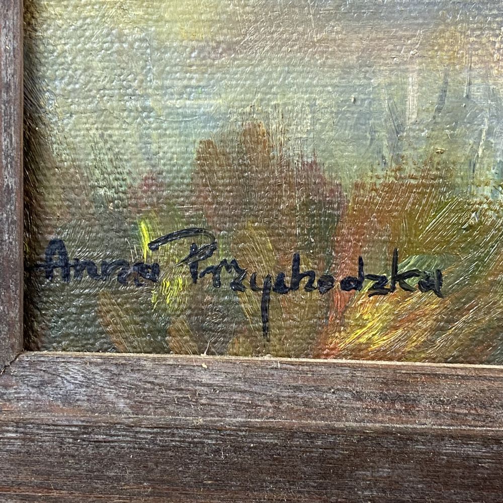 Öl-Bild See mit Bauernhaus / Anna Przyckotzky