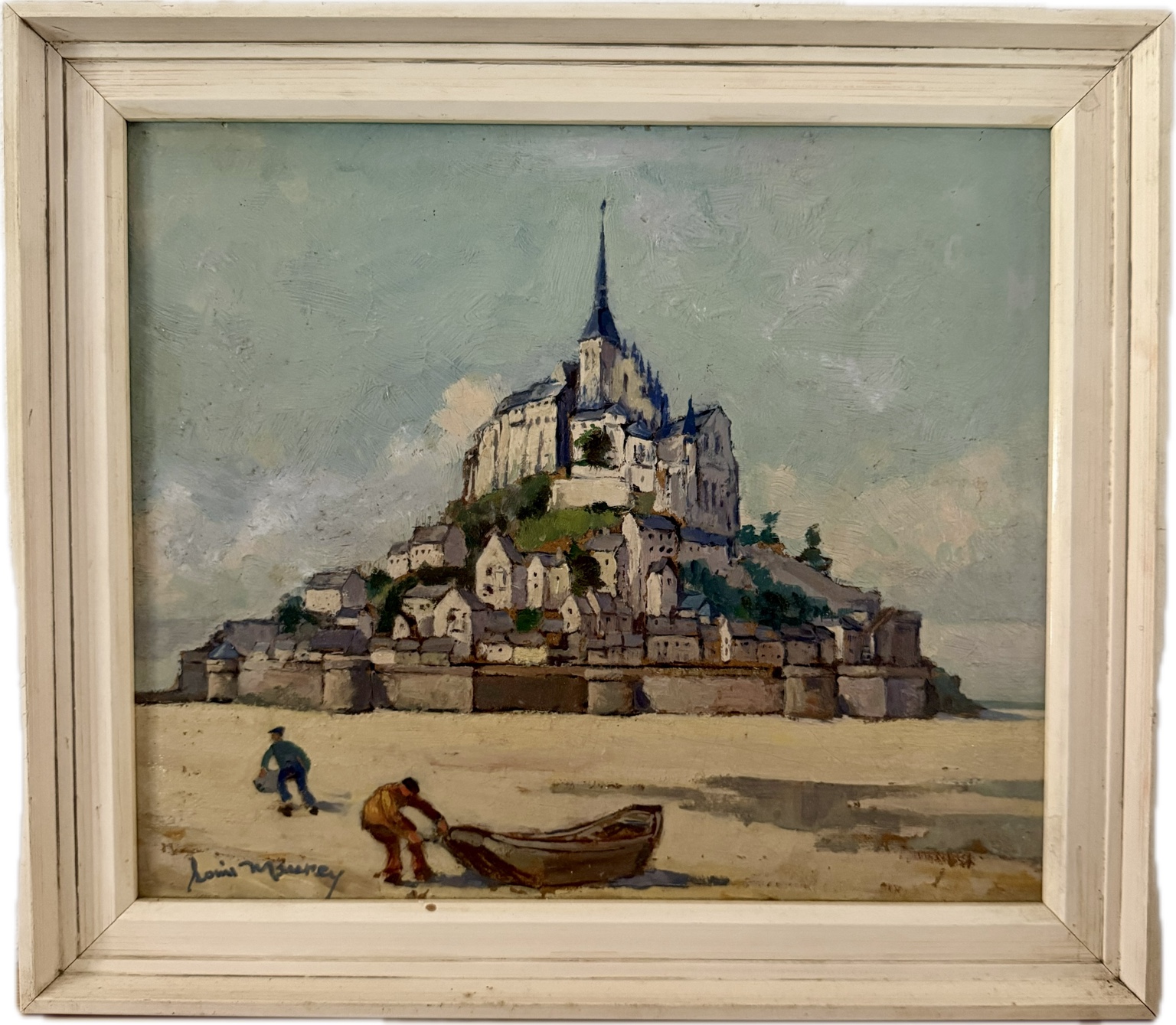 Original Ölgemälde von Louis Maurey – Mont Saint-Michel | Frankreich | Öl auf Malpappe | Signiert