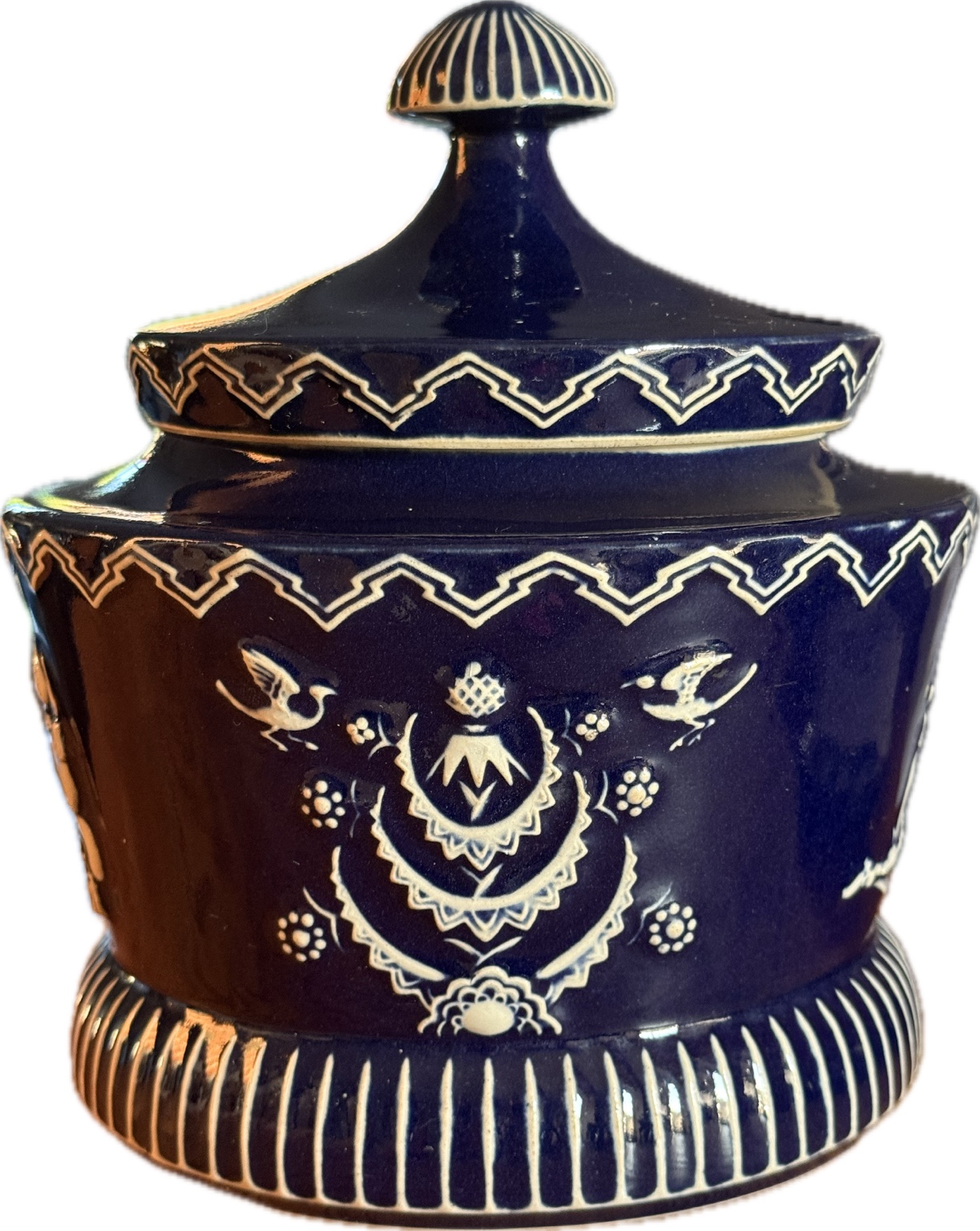 Original Marzi & Remy Tabakdose aus kobaltblauer Keramik – Jugendstil | WUNDERBAAReS.de