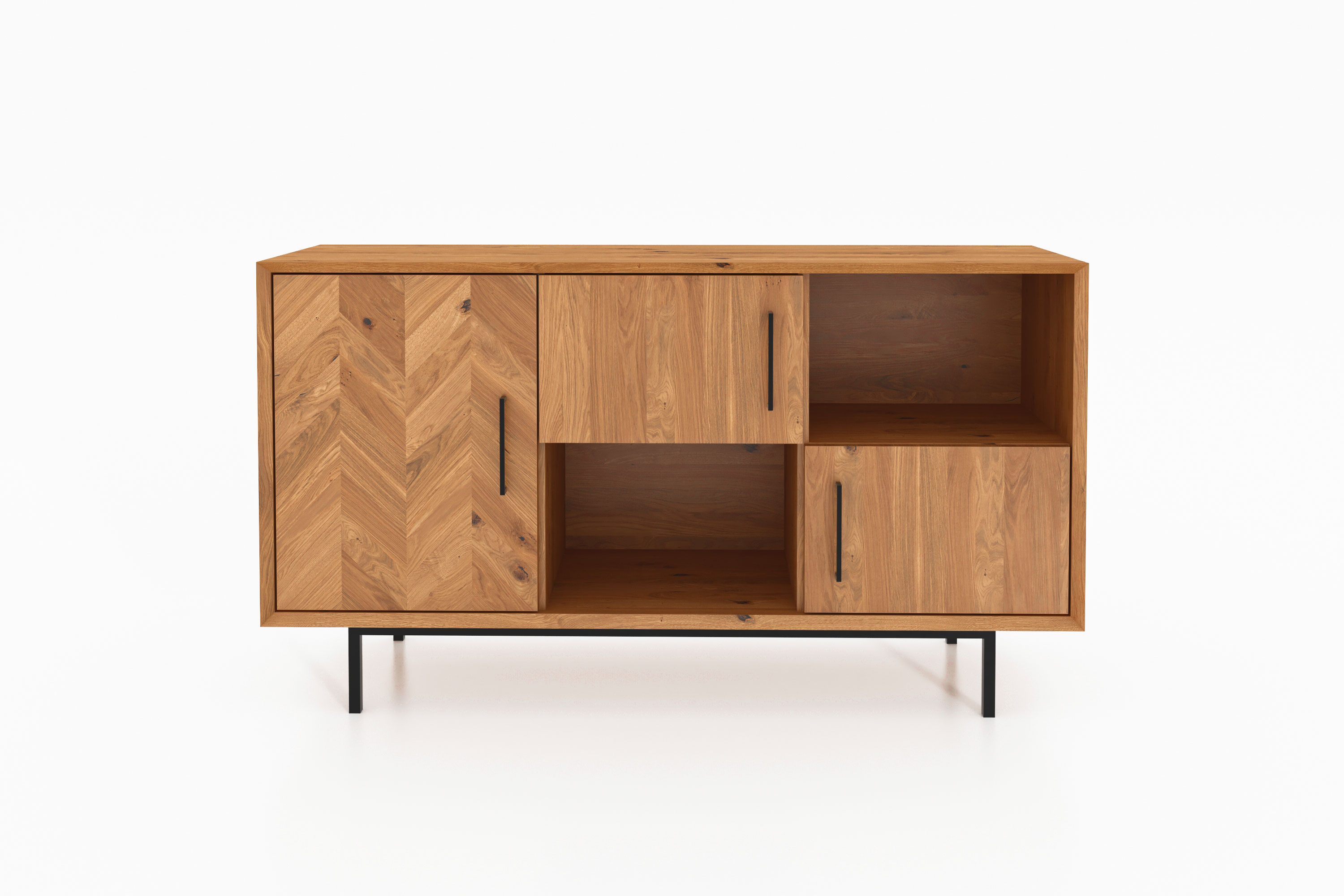 Anrichte - Sideboard mit 3 Türen & Freifächern / Abies 2740