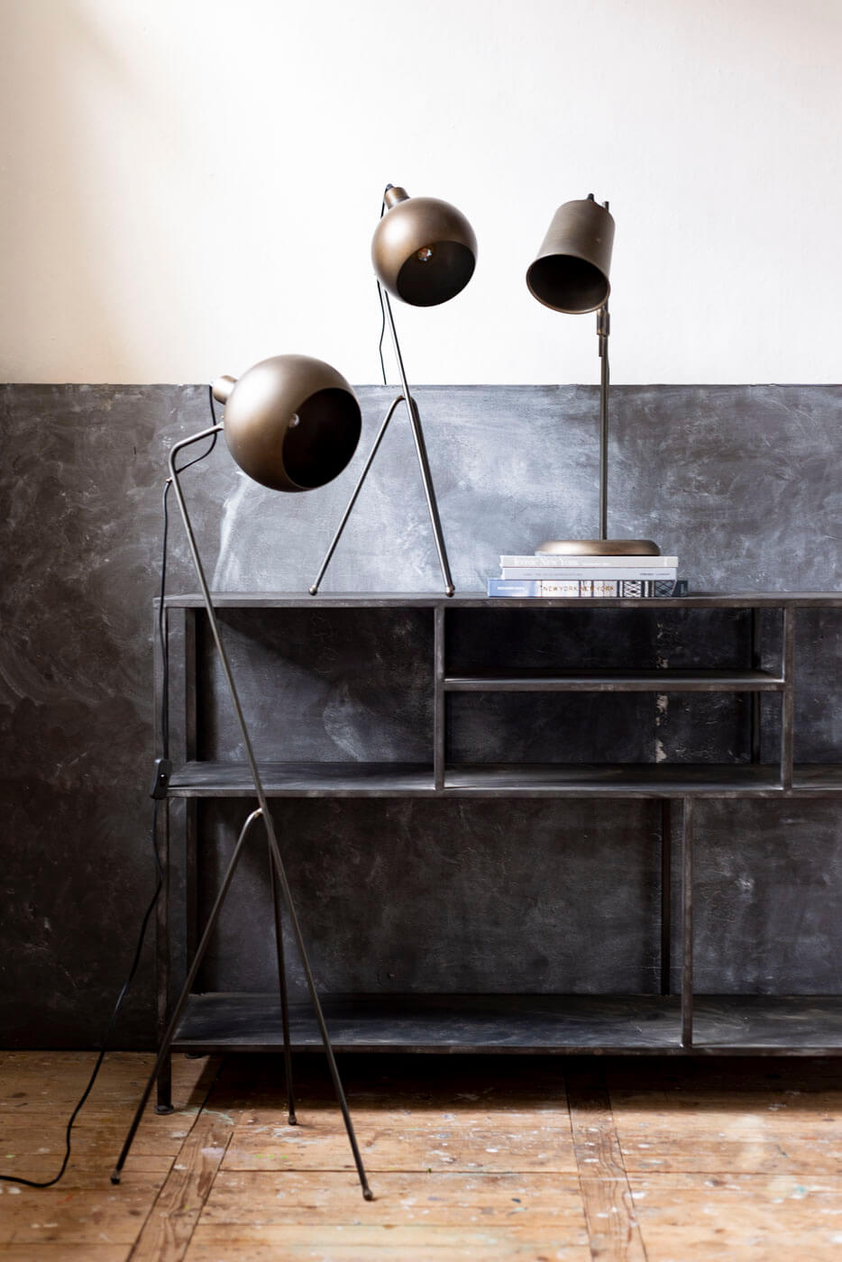 Tisch aber auch Stehlampe "FRITZ" im Retro-Look