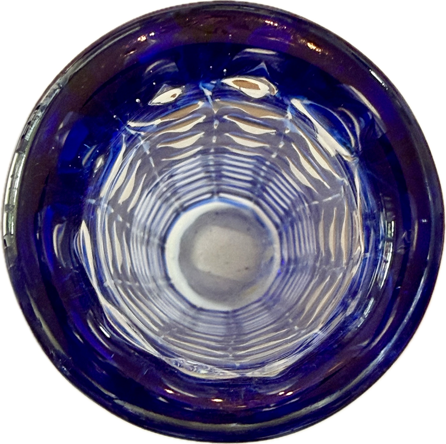 Royal Gallery Kunstglasvase Blau 27,5 cm – Kobaltblaue Designvase im Waterfall-Dekor