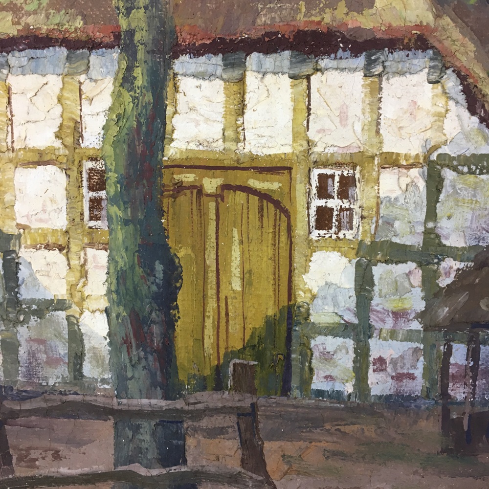 Landschaft mit Fachwerkhaus / Franz van der Glas (1878 - 1964)