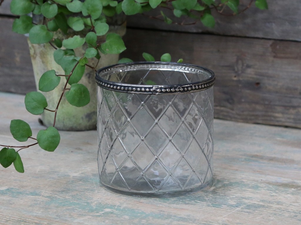 Teelichthalter aus Glas  Chic Antique