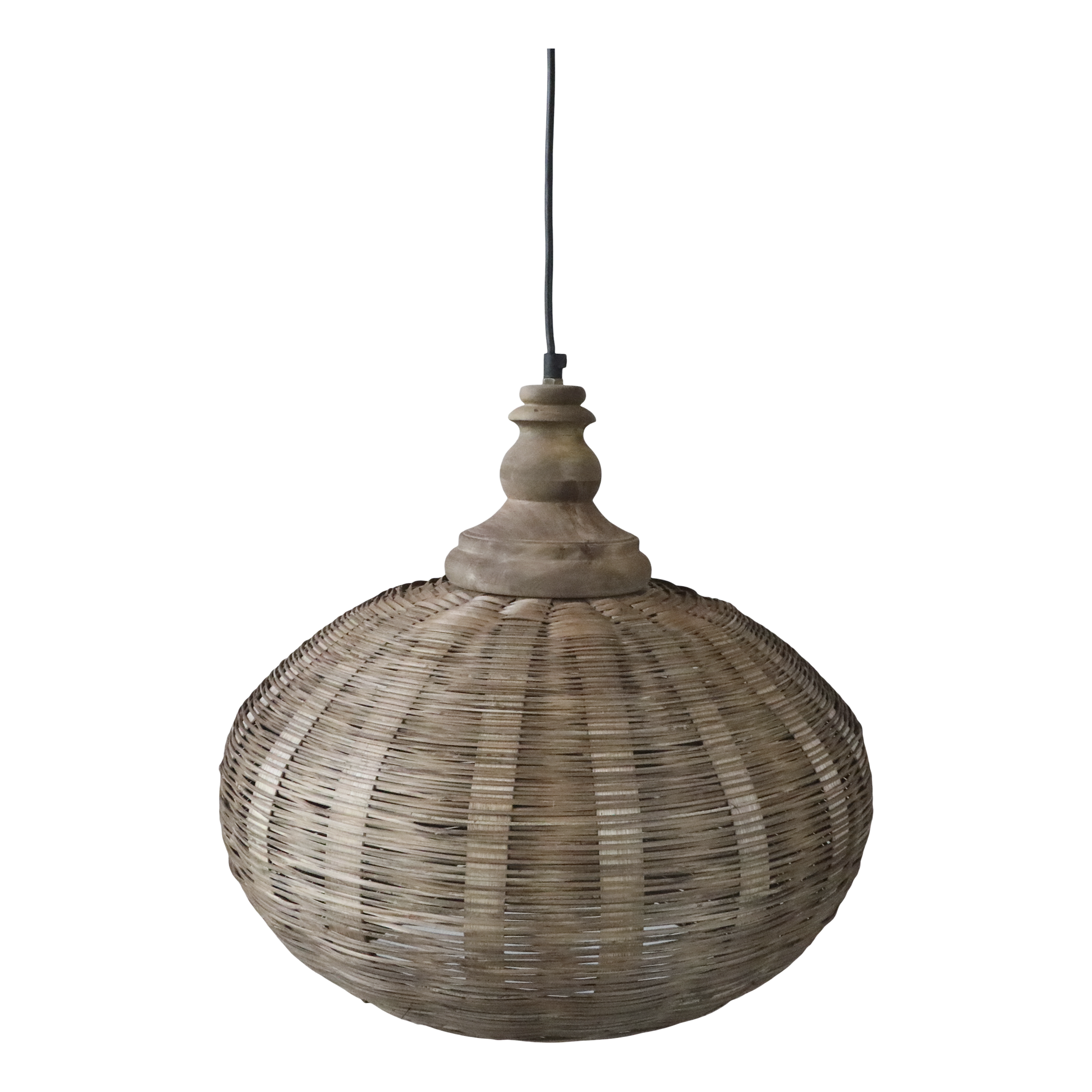 Lampe aus Rattangeflecht Chic Antique / 40cm Durchmesser