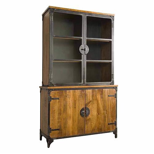 Buffetschrank FREDERIK | Industrial Schrank aus Mangoholz & Metall