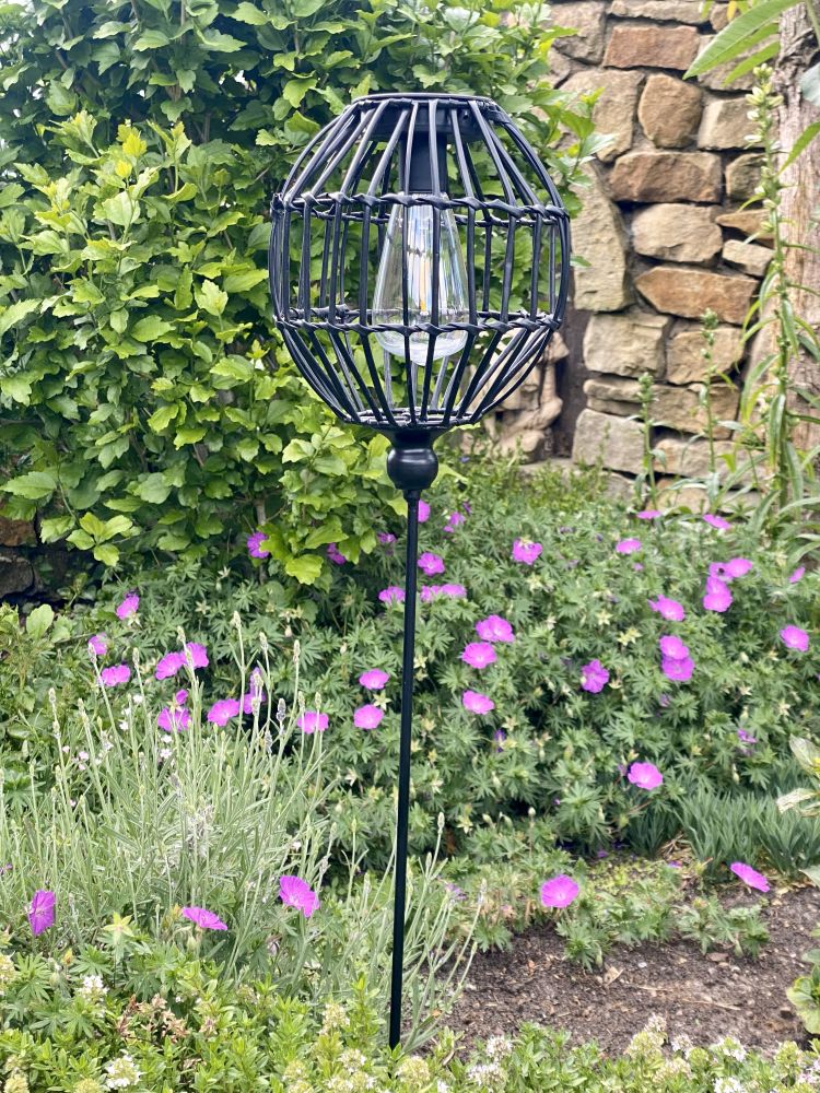 Solarlampe Gartenstecker LED Milena schwarz